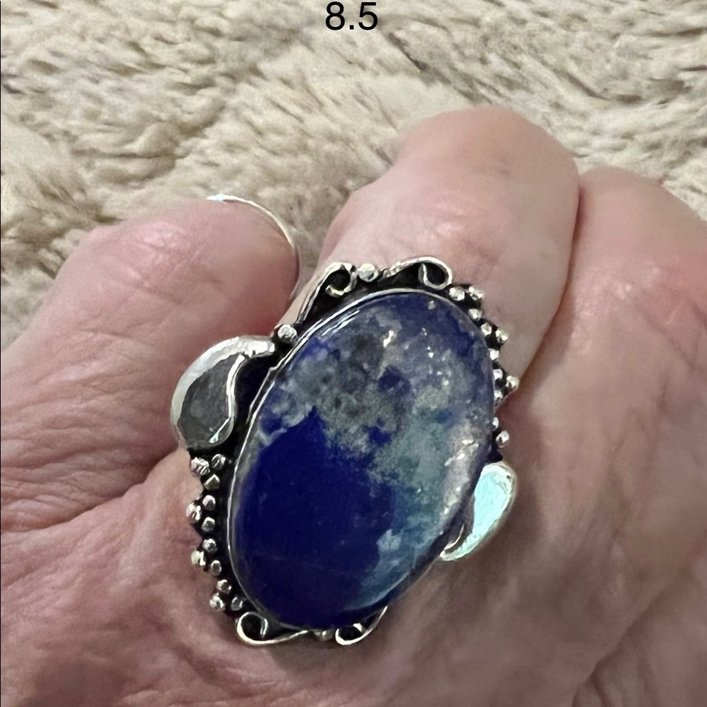 Sterling Silver & Lapis Ring sz 8.5